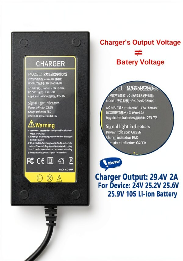 BOEEA 29.4V 2A Li-ion Battery Charger Universal 6-in-1-2