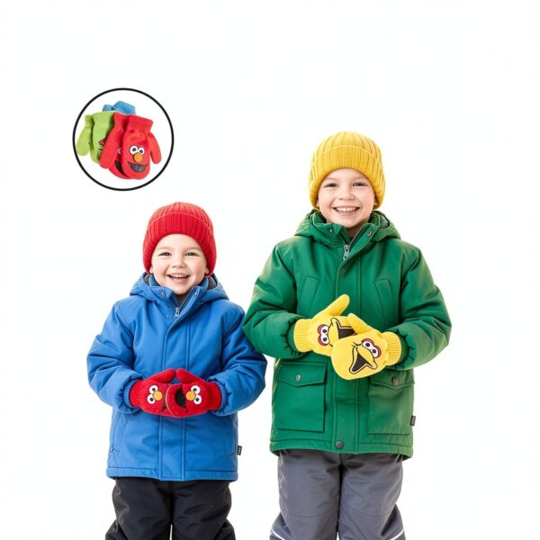 Sesame Street Boys Mittens Acrylic Knit Toddler Cold Weather-5