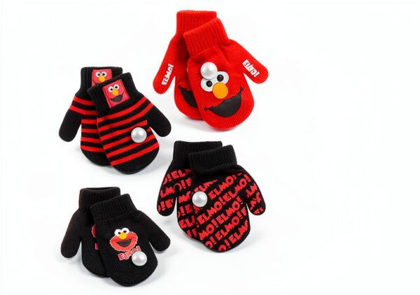 Sesame Street Boys Mittens Acrylic Knit Toddler Cold Weather-1