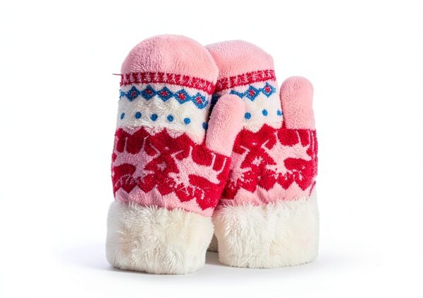 Boys Fleece Mittens Soft Warm Gloves Ages 3-7 Pink-6