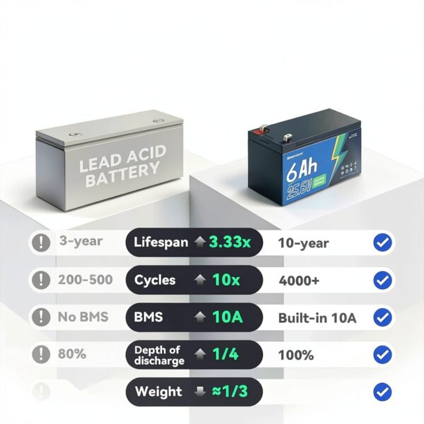 HeyFuture 24V LiFePO4 Battery Long Cycle Life Universal Fit-1