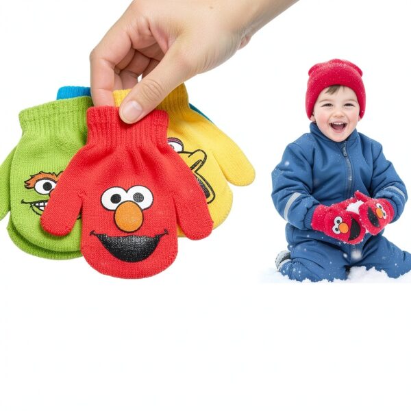 Sesame Street Boys Mittens Acrylic Knit Toddler Cold Weather-4