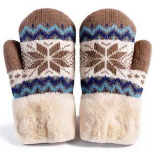 Kids Fleece Mittens Boys Winter Gloves Soft Warm Ages 3-7-0