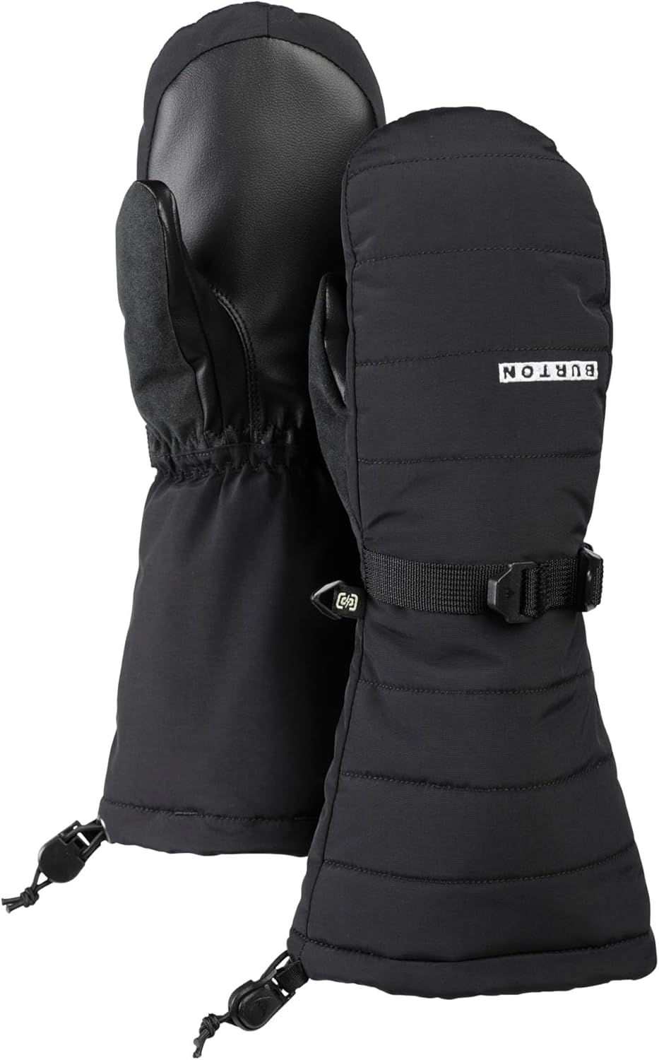 Burton Boys Mittens in True Black color on a snowy background