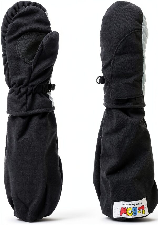 L-Bows Girls Thermal Mittens Grey Cold Weather Protection-0