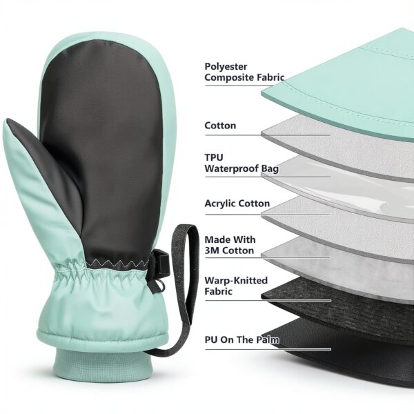 Odtmger Cold Weather Mittens Waterproof Warm Ski Gloves-2