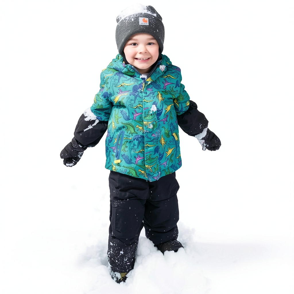 L-Bow boys mittens showing gauntlet design and reflective details