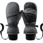Kids Waterproof Ski Mittens Warm Windproof Anti-Loss Clip-0