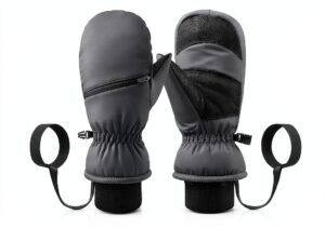 Kids Waterproof Ski Mittens Warm Windproof Anti-Loss Clip-0