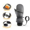 Kids Waterproof Ski Mittens Warm Windproof Anti-Loss Clip-3