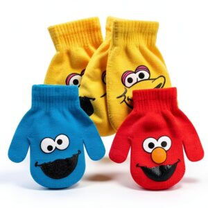 Sesame Street Boys Mittens Acrylic Knit Toddler Cold Weather-0