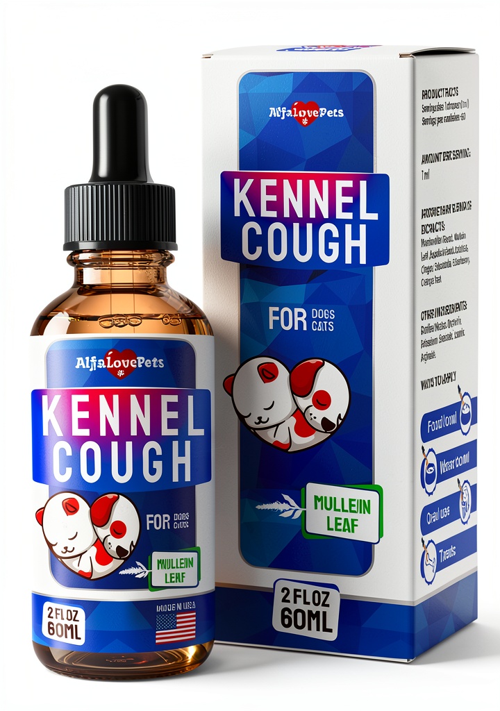 AlfaLovesPets Organic Liquid Supplement bottle with dropper on veterinary examination table